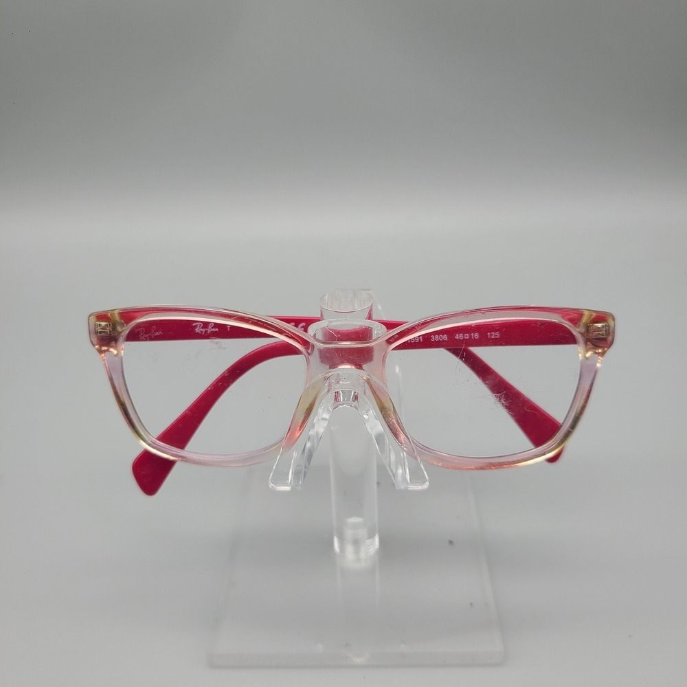 Ray-Ban RB 1591 3806 Kids Square Eyeglasses Pink Clear Fuchsia 46-16-125
